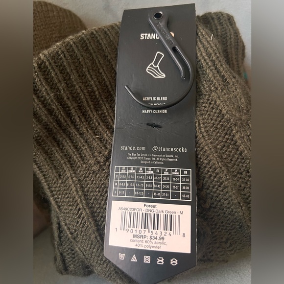 Stance Fleece Lined Winter Sock Heavy Cushion Men M 6 7 8 Women L 8 9 10 - Picture 12 of 15